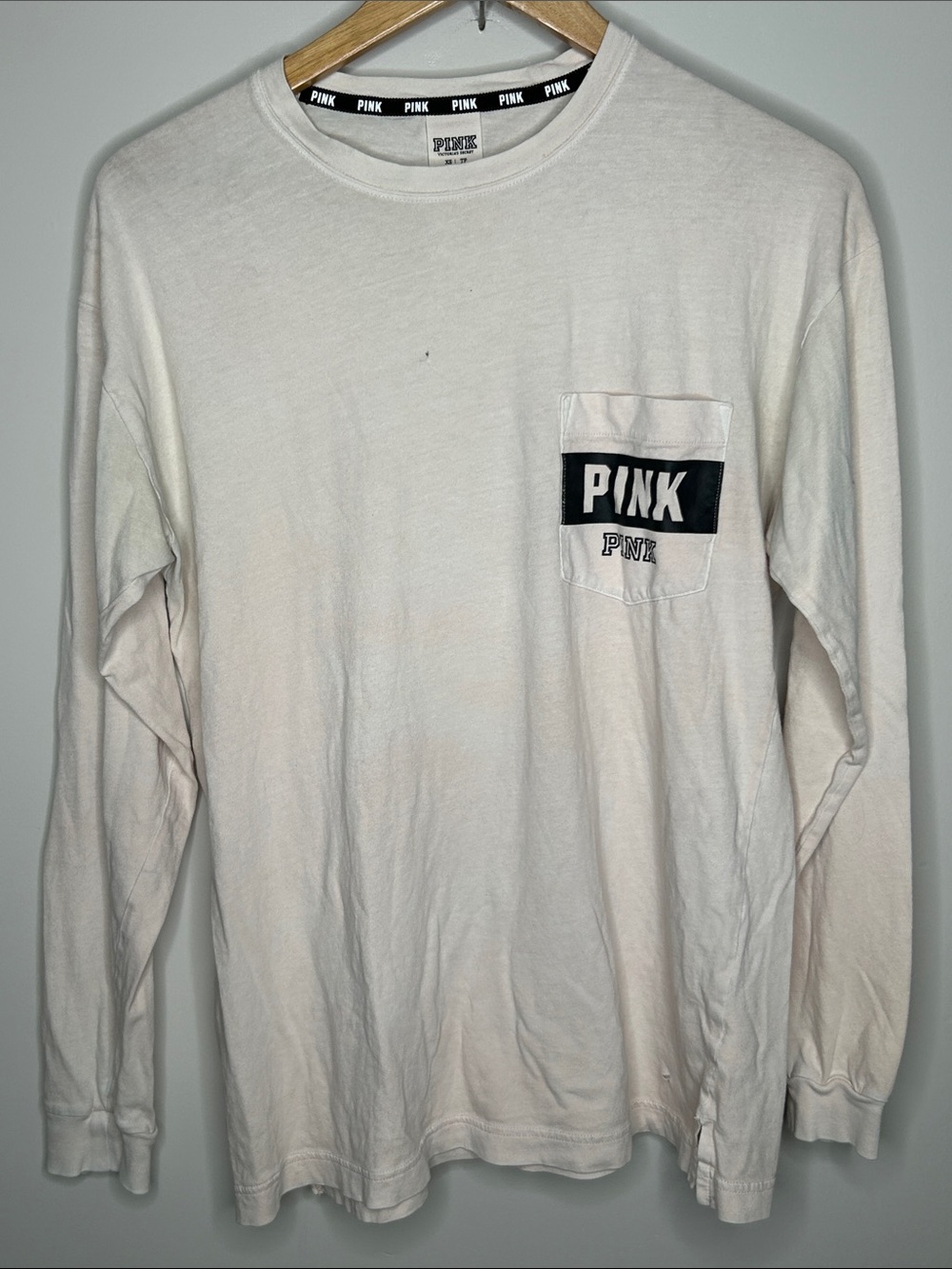 VS PINK Long Sleeve Pocket Tee